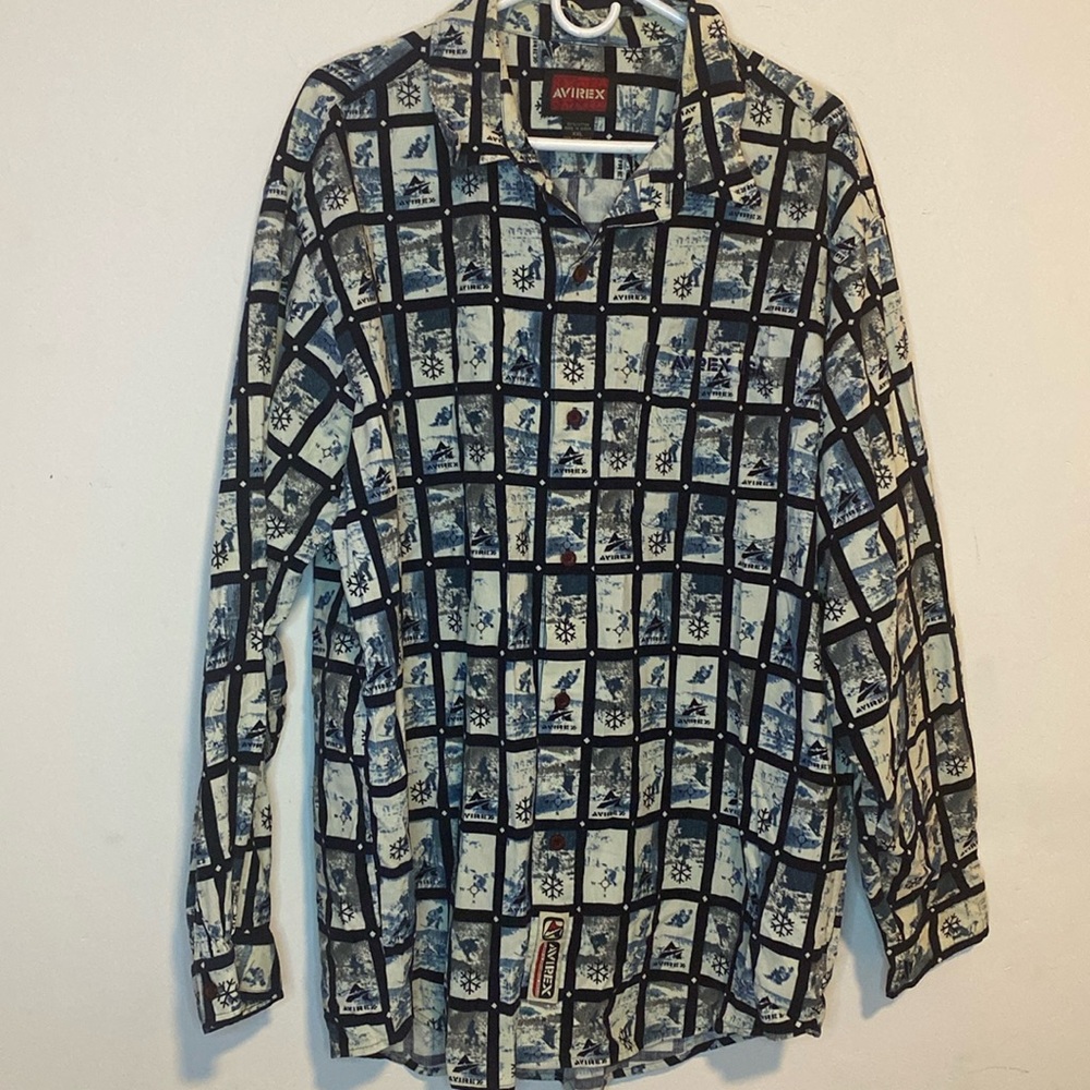 Avirex Vintage Button-Down Winter Theme Shirt - image 1